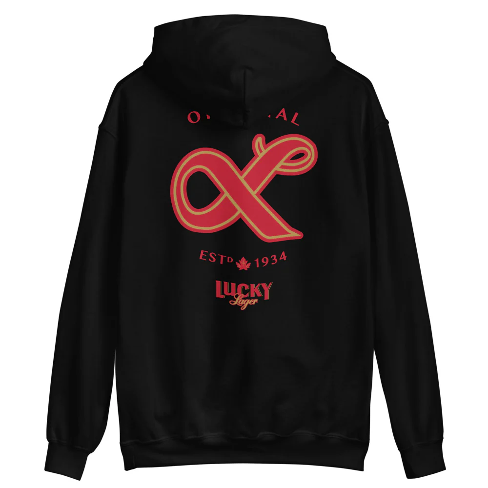 Lucky Lager Unisex Hoodie with Back Logo - Image 4